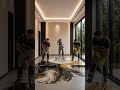 Black, White & Gold Metallic Epoxy Floor Transformation | Luxury 3 Color Epoxy Flooring Design ✨