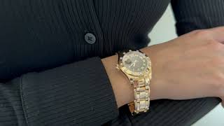 Vidéo: Montre Rolex Lady-Datejust Pearlmaster (Ref 80315) en or rose 18 Cts et diamants de 2017. Full Set.