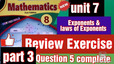 class 8 maths/Review Exercise/Question 5/Exponents and laws of Exponents/unit 7/ @waseemashah786