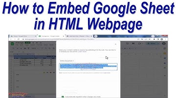 How to Embed Google Sheet in HTML Webpage ! How to Share Google Sheet on Web