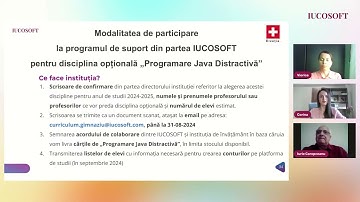 IUCOSOFT|Disciplina opțională Programare Java Distractivă|Mulțumim Guvernului Elveției pentru suport