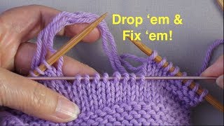 Fixing Mistakes in Your Knitting: Laddering Down a Span of Stitches
