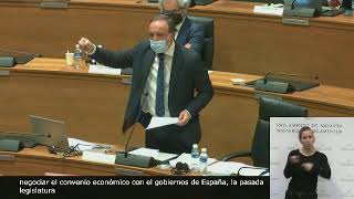 Negociación Convenio económico con el Gobierno de España. Javier Esparza (22/04/2021)