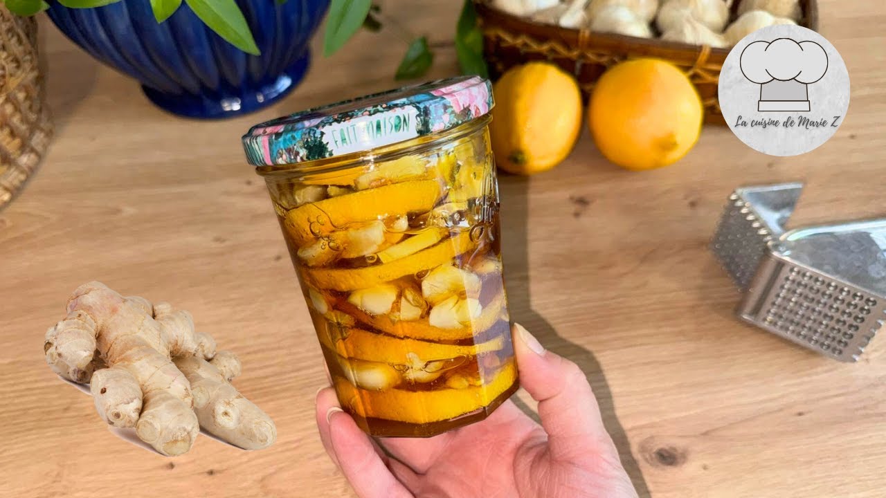Remde : Sirop gingembre citron ail et miel  le meilleur antibiotique  100% naturel maison