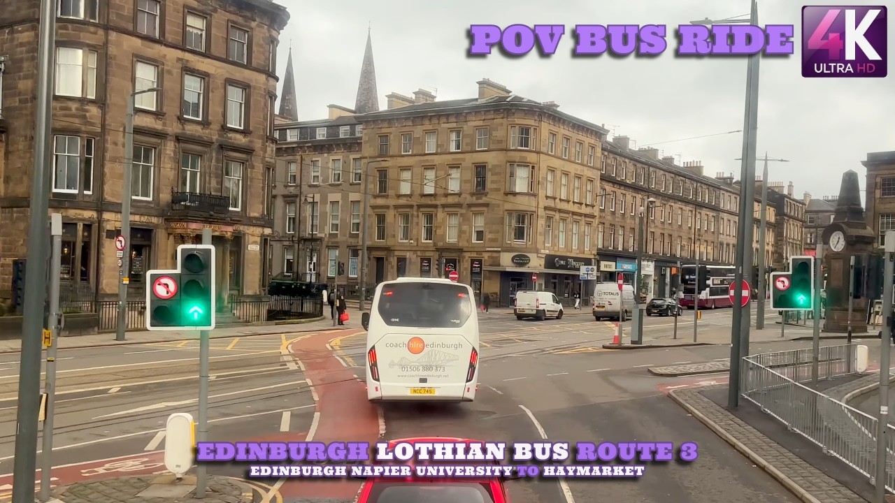 Edinburgh Napier University to Haymarket | Scotland | Lothian Bus Route 3 | Bus Ride POV 4K