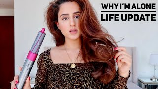 WHY I&#39;M ALONE IN DUBAI | DYSON AIR WRAP UPDATE | MAKE AN ACAI BOWL | HADIA