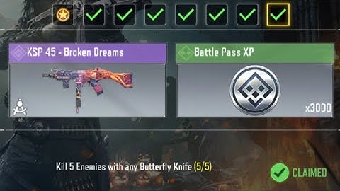 Call Of Duty Mobile Kill 5 Enemies with any Butterfly Knife Task Complete