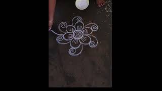 Simple 🌹 flower design daily rangoli kolam 🌼#nagasrangolikolam
