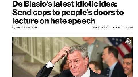 Mayor DeBlasio Want NYPD To Go Door To Door Lecturing New Yorkers On Hate Speech