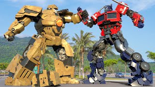 Transformers: The Last Knight  Optimus Prime vs Jaguar Robot Fight Scene | Comosix Tech [HD]