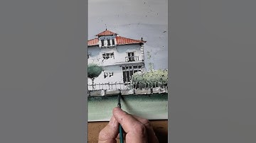 A overview of my current 40 minutes tutorial about ink drawing and #watercolor #inkdrawing