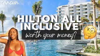 HILTON CANCUN, an AllInclusive Resort Review ROOM TOUR, RESTAURANTS