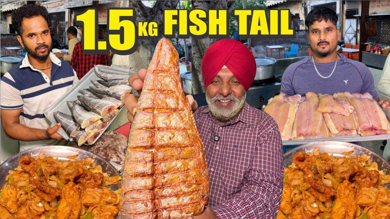 1.5 Kg FISH TAIL At Minta Fish & Chicken Junction Phillaur | Best Indian Street Food