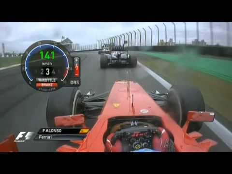 Alonso Start Brazil F1 2012 - Full Onboard (Natural Sounds) + Double overtake