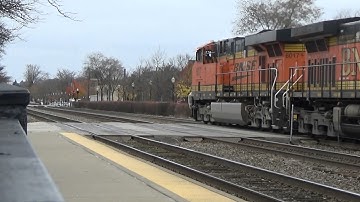 Inbound Metra Meets Westbound Empty BNSF Coal Drag At LaGrange Illinois