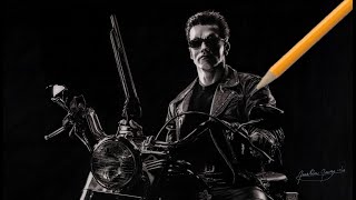 Pencil Drawing Arnold Schwarzenegger as the Terminator in Terminator 2 Judgment Day Pencil Drawing Arnold Schwarzenegger as the Terminator in Terminator 2 Judgment Day