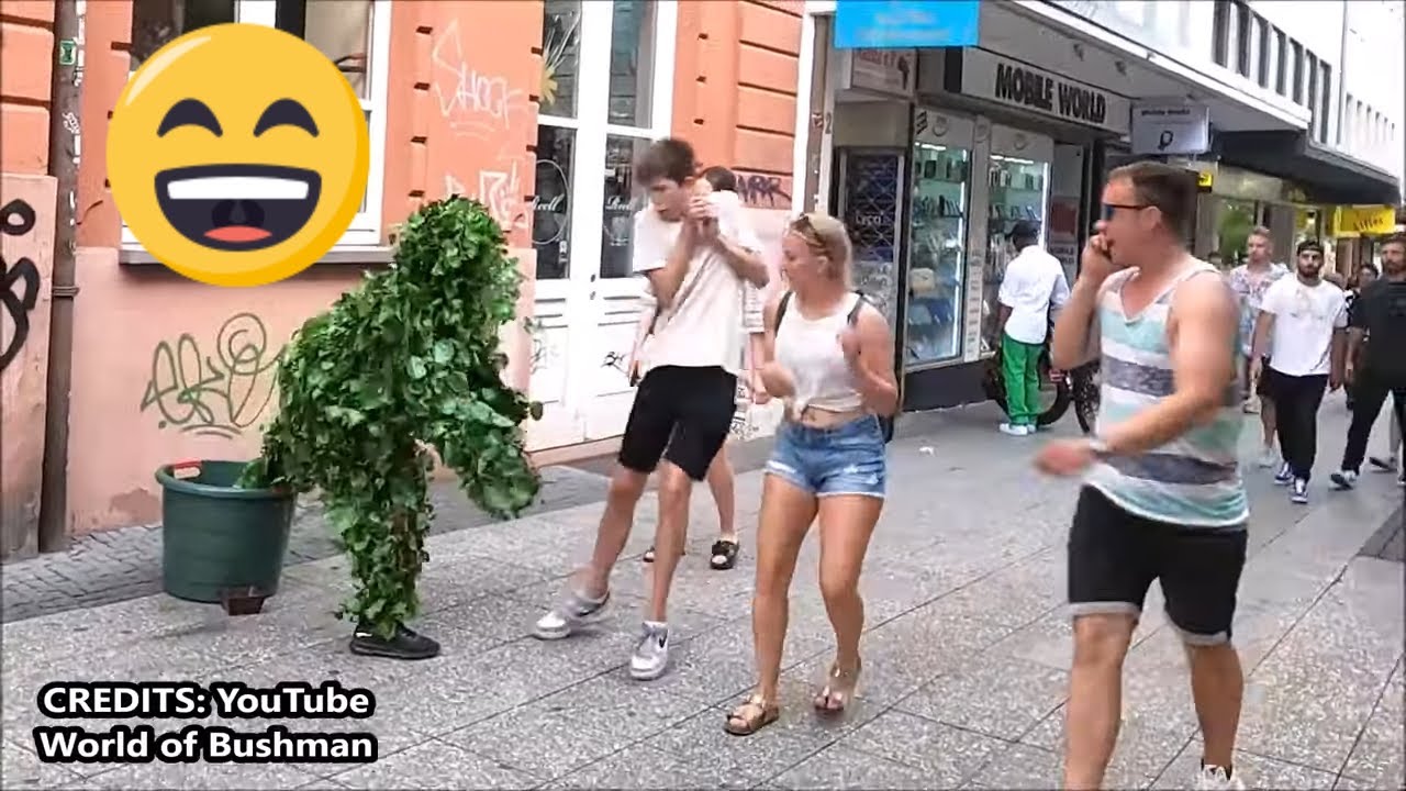 Top funniest reactions of bushman prank in Germany