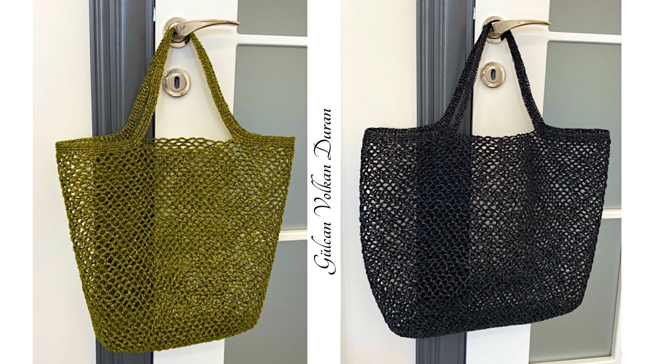 Metalik Parlak Kağıt İp ile Çok Kolay Örgü File Çanta Yapımı