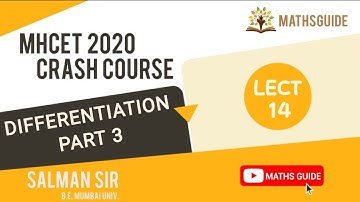 Lec14 Differentiation MHTCET 2020 | Previous year MHTCET Solved Questions