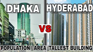 Dhaka VS Hyderabad (2017) Full Comparison|Population |Area|Building|Plenty facts|Dhaka|Hyderabad