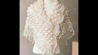 شال غرزة البف / crochet shawl