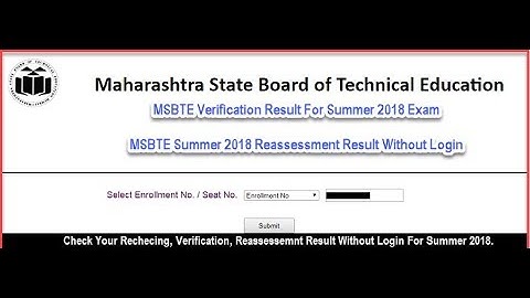MSBTE Summer 2019 Exam Rechecking Result Check Kare Without Login And Password ! Reassessment Result