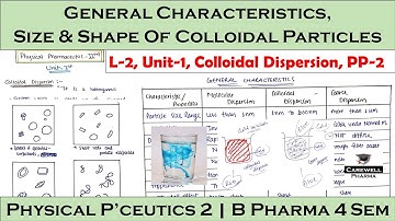 General Characteristics & size and shape of colloidal particles | Colloidal Dispersion |L-2,U-1 PP-2