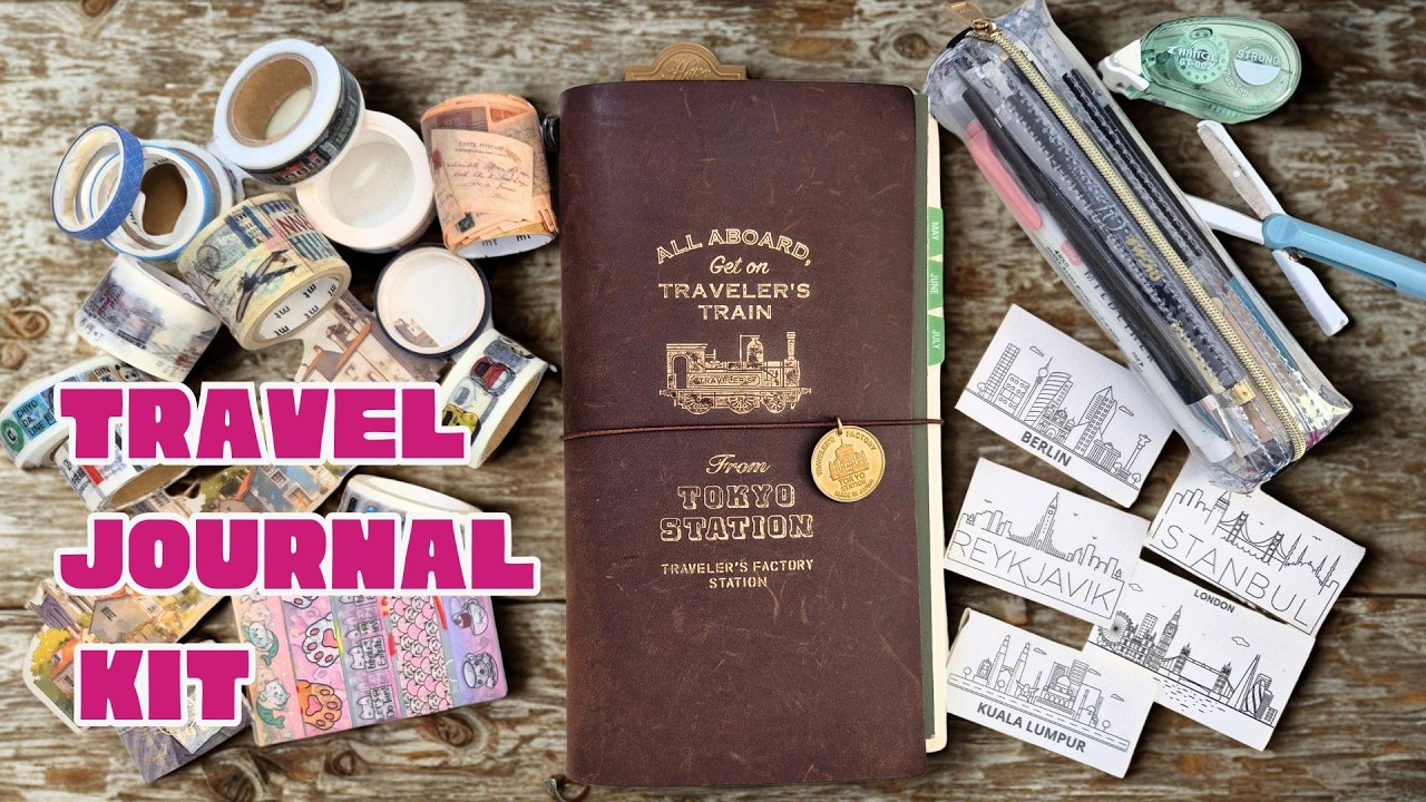 What I Pack for Travel Journaling  in my Travelers Notebook (Without Overpacking)