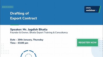 Webinar: Drafting of Export Contract
