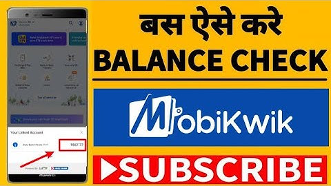 How to Check Balance in Mobikwik App