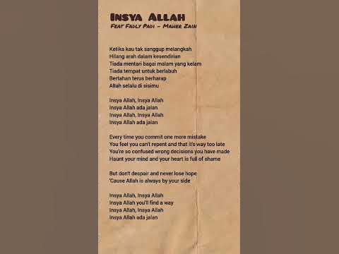 Insya Allah - Maher Zain feat Fadly ( Lirik Lagu) - YouTube