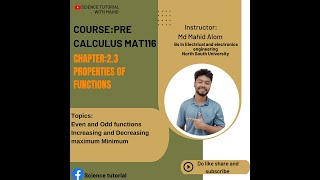 Mat116 precalculas chapter;2.3 lecture 1 Properties of functions