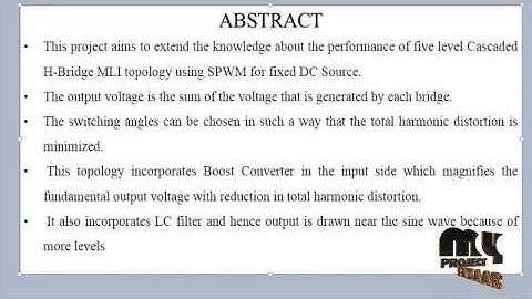 Three-Level PWM Floating H-Bridge Sinewave Power Inverter  | Final Year Projects 2016 - 2017