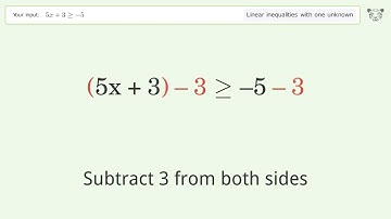 Solving Linear Inequalities: 5x+3 is Greater Than or Equal to -5