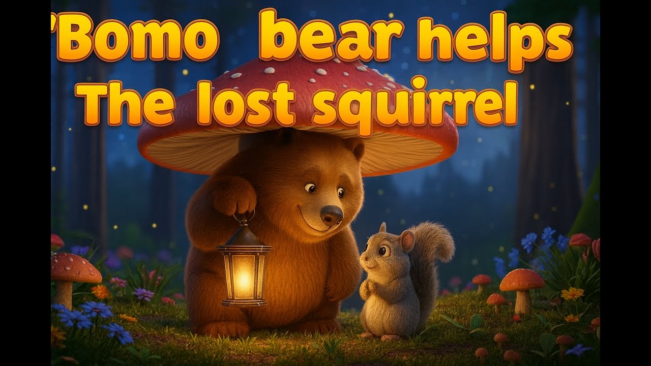 Bomo bear helps the  squirrel | bed time story for kids| moral story kids | learning story kids