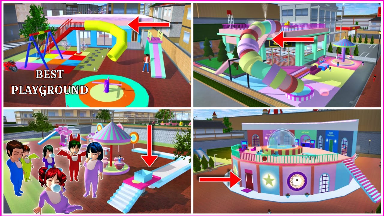 Лучший парк развлечений для малышей в пастельных тонах в Sakura School Simulator