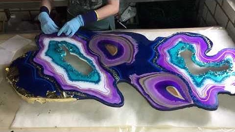 71. Large Resin Geode Coffee Table. Part 4. Finishing Outer Edge