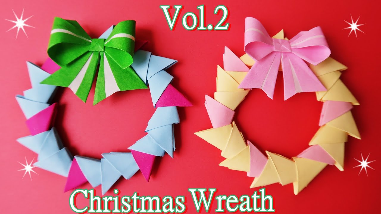 クリスマス折り紙 クリスマスリース 作り方 おしゃれで簡単 ペーパーブロック Vol 2 Diy Christmas Paper Wreath Origami Easy Tutorial Youtube