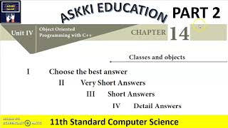💥 11th Computer Science Chapter 14 Classes & Objects - Book Back Answers English Medium part#2