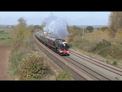 45596 Bahamas roaring back on the main line with the AUTUMN Shakespeare Express!
