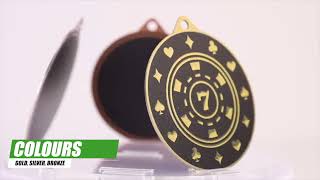 Valour Poker Medal | Black &amp; Gold Poker Awards (60mm) UK