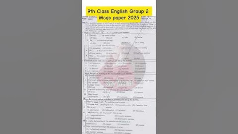 📖 9th Class English | Group 2 | MCQs | Paper 2025 ✅#9thclassenglish #exam #boardexam