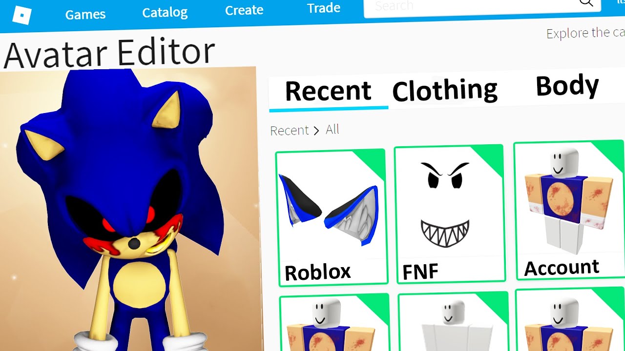 MAKING FRIDAY NIGHT FUNKIN SONIC EXE A ROBLOX ACCOUNT FNF YouTube 