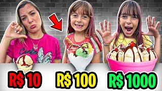 QUEM FAZ O MELHOR SORVETE DE R$10, R$100 e R$1000   Desafio