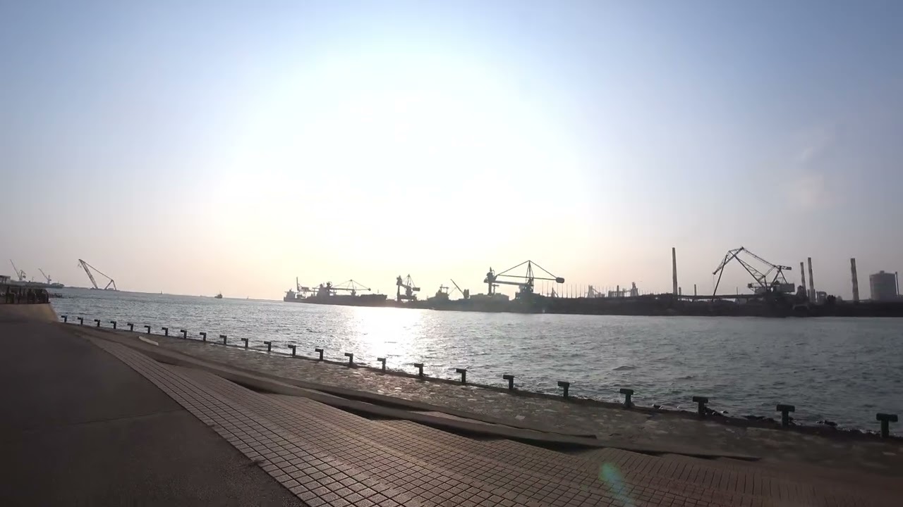 [ 4K ]　兵庫県 【別府港（東播磨港）】の風景。