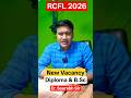 RCFL RECRUITMENT 2026 | Chemical Trainee | B.Sc &amp; diploma eligible| New job vacancy #rcfl2026 #yt