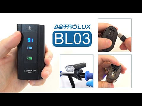 ASTROLUX BL03 Bike light - High/Low beams - 6000mAh battery - USB output - Type C input - 1200 lumen