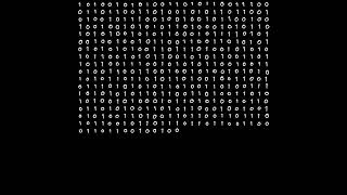 Black and white binary code handwritten animation