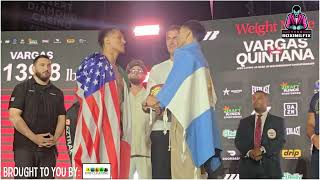 Emiliano Vargas And Agustin Quintana Come Face To Face Ahead Of Their Matchup On Saturday Night.
