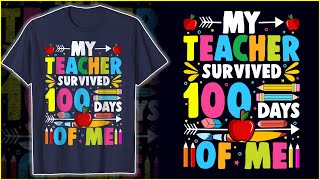 100 Days of School T-shirt Design । Back to School T-shirt Design in Illustrator । AH T-SHIRT